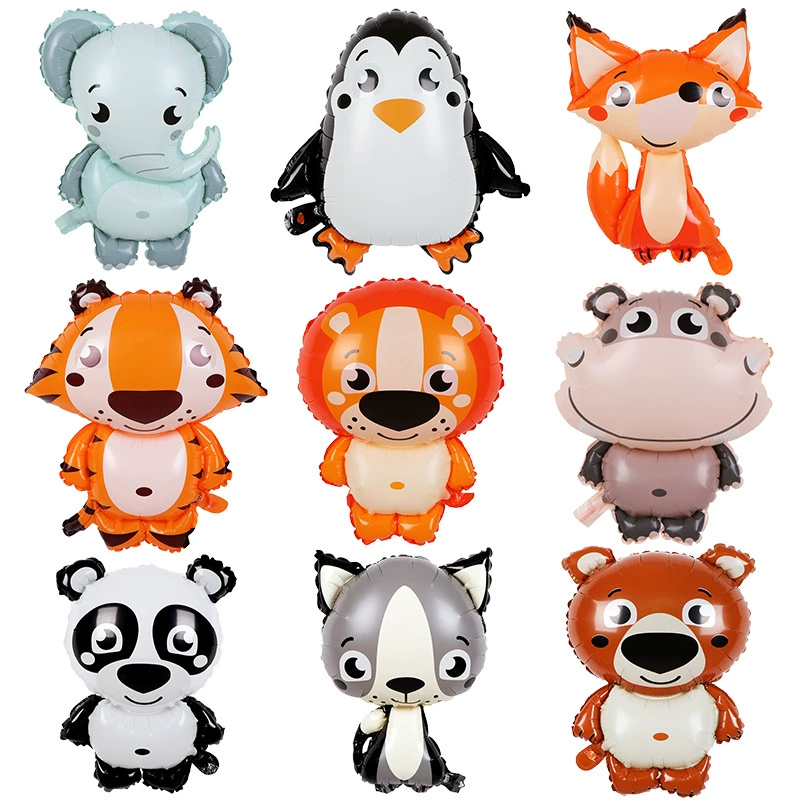Легкая пленка нейлоновый воздушный шар с животными Пингвин Бегемот лиса кролик Кошка детское украшение на день рождения мультфильм воздушный шар