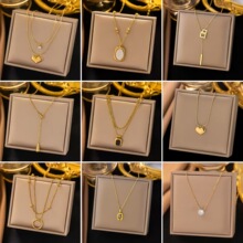 跨境项链女不掉色气质轻奢精致小众锁骨链饰品女高级感锁骨链首饰