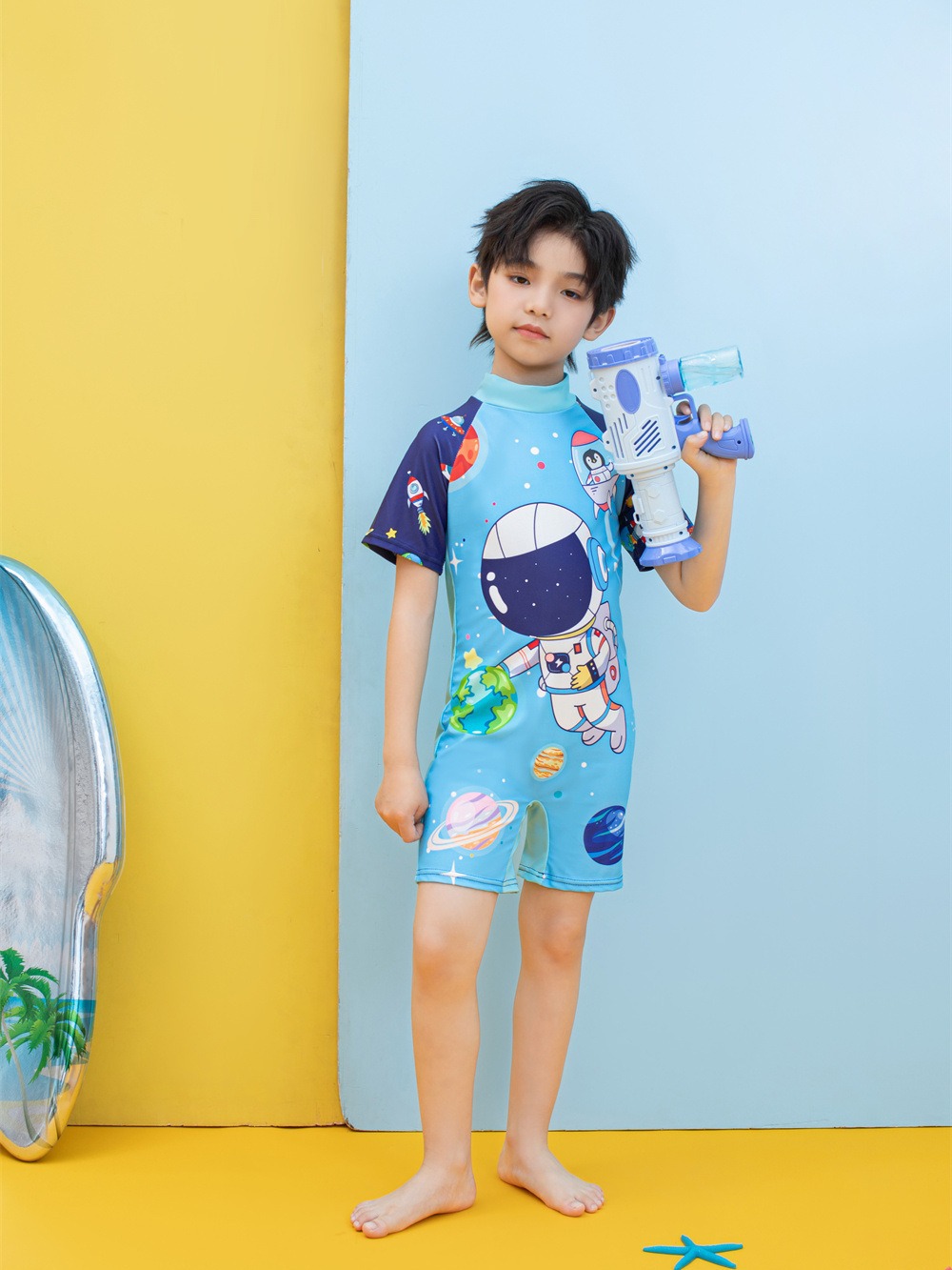 Traje de baño para niños traje de baño para niños mediano y grande traje de baño para niños de aguas termales traje de baño para niños traje de surf para bebés manga corta