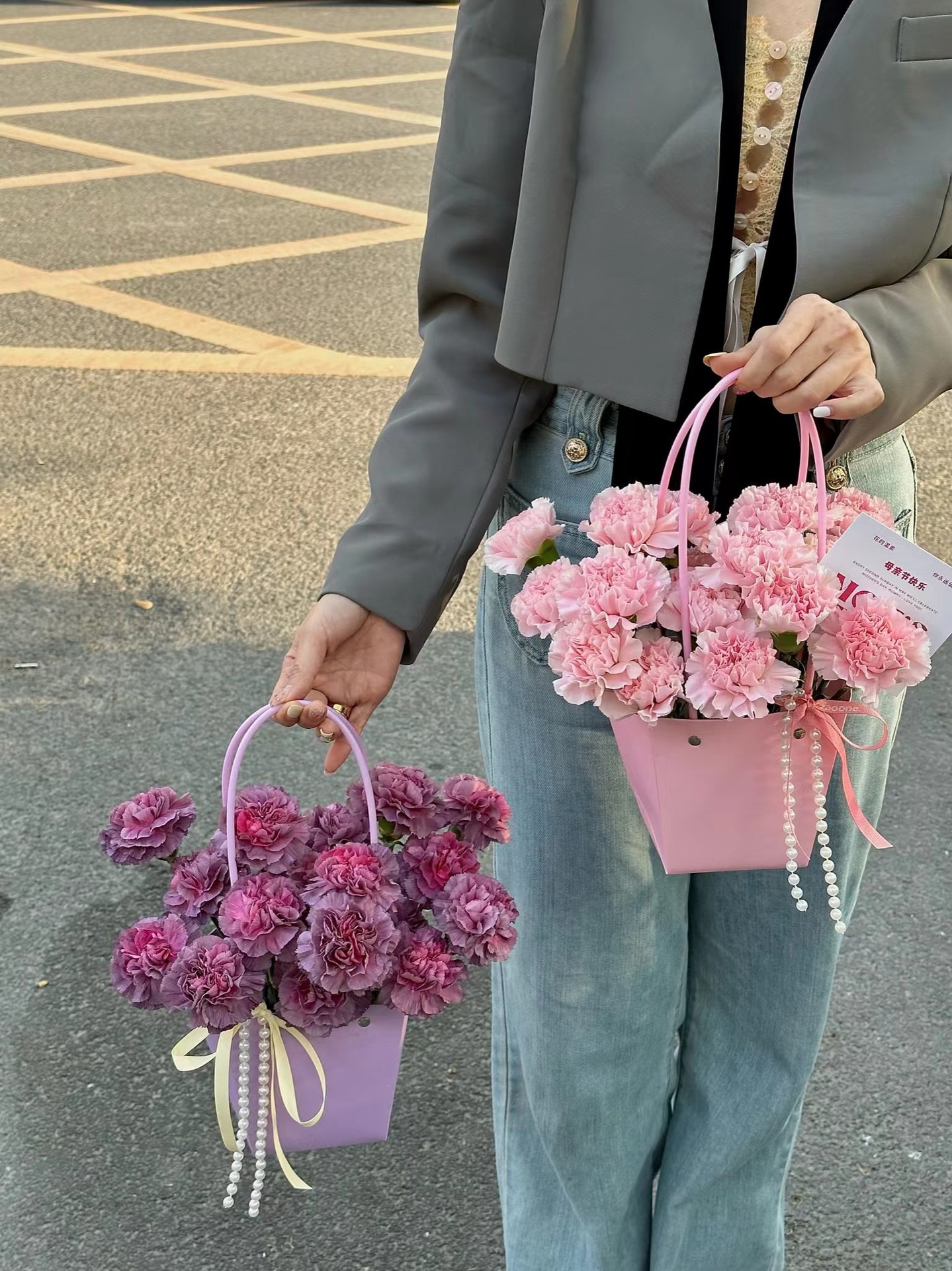 马卡龙色防水纸袋中号