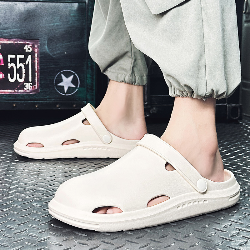 Couple's Beach Cave Shoes Women's Poop-feeling Thick-soled Height-increasing Non-slip Sandals Summer Cross-border Garden Nurse Chef Shoes