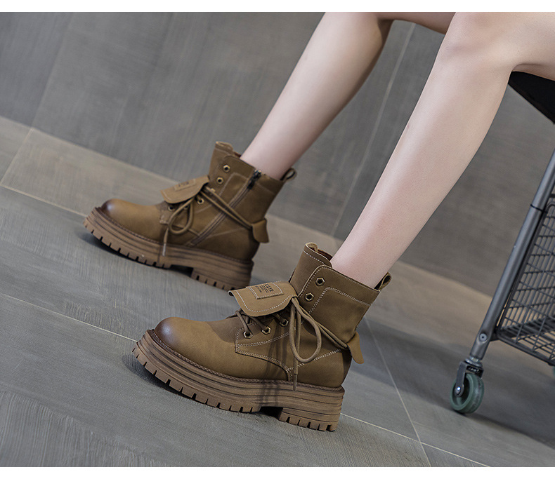 Boot Martin cổ ngắn nữ phong cách cổ điển đế dày đi du lịch leo núi — M2627 màu vàng một lớp lót trong, M2627 kaki một lớp bên trong chi tiết 17