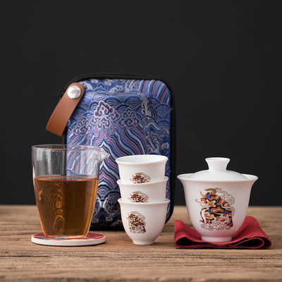 厂家新品便携式包快客杯随身泡茶壶功夫茶具套装可定制一件代发|ru