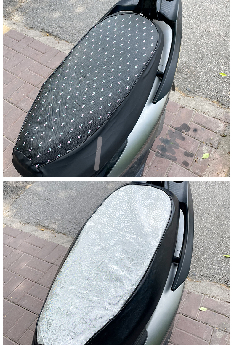 Electric Car Cushion Cover Waterproof Sunscreen Motorcycle Leather Seat Cover Battery Car Cushion Cover Pedal Seat Leather Cover Heat Insulation