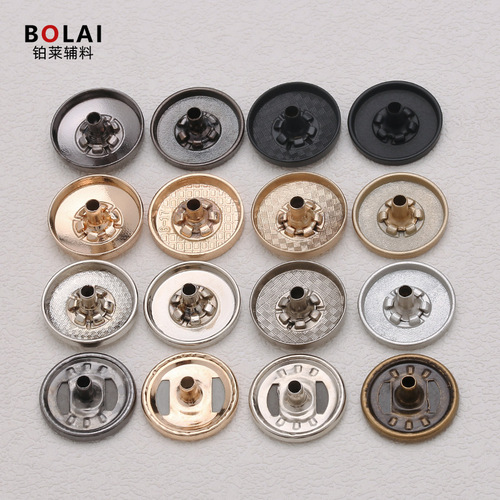 Wholesale alloy four-button panel work jacket button flat round button down jacket copper face button