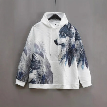外贸亚马逊2025秋季新款男士宽松休闲动物3d数码印花连帽卫衣