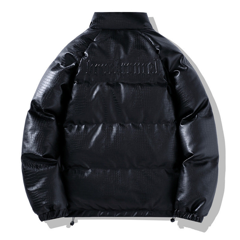 冬季加厚PU皮棉服男生潮流百搭棉衣外套潮牌宽松面包服休闲棉袄男|undefined
