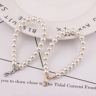DIY handmade imitation pearl small short chain bag pearl chain accessories mobile phone case key chain pendant manufacturers wholesale