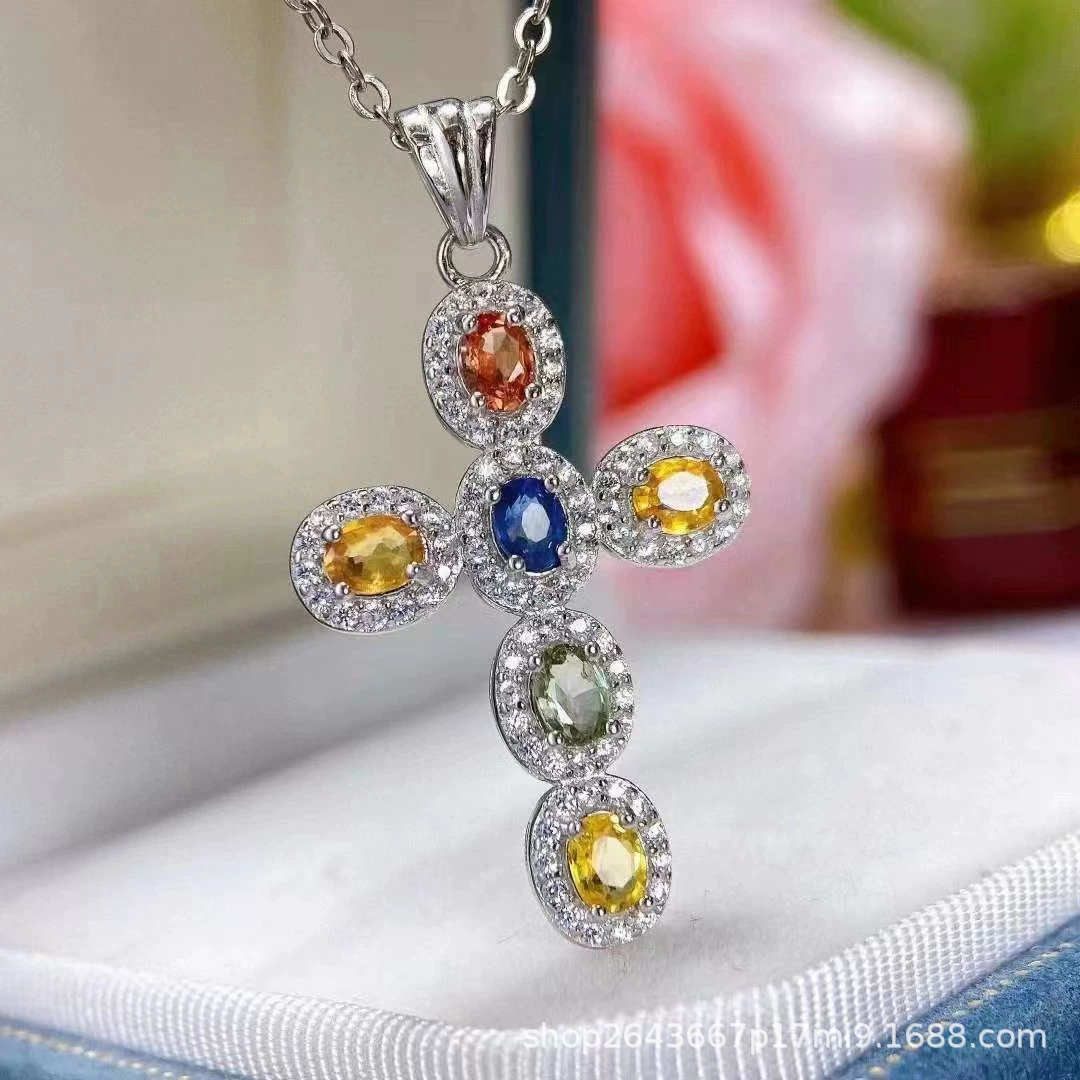 (Торговля через границы), органичный дизайн под pendant из сапфира, цепь, образец серебро 925