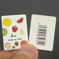 KP943 fruit style with barcode hang tag card display paper for roadside stall with hole-punched hanging clip