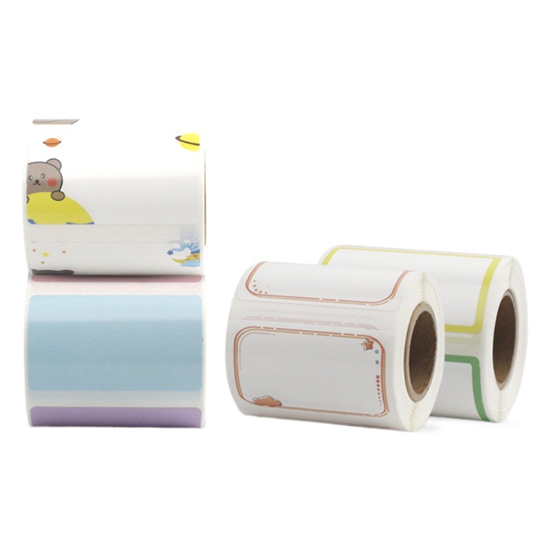 Papel de etiqueta autoadhesivo de color Papel de etiqueta térmica Pegatina de nombre Pegatina de clasificación impermeable y a prueba de aceite Suministros de oficina Cuentas manuales