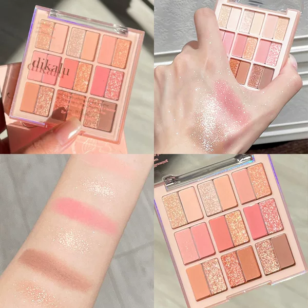 Dikalu Platter 18 Color Eyeshadow Palette Jiugongge Strawberry Smoothie Summer Coral Sweetheart Garden Blue Pink Jump Color