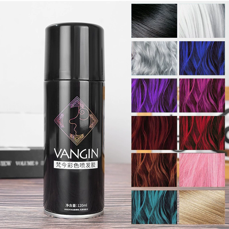 VANGIN одноразовый окрашенный спрей для временного окрашивания волос цветной спрей черный спрей для волос женщина подлинные прямые волосы