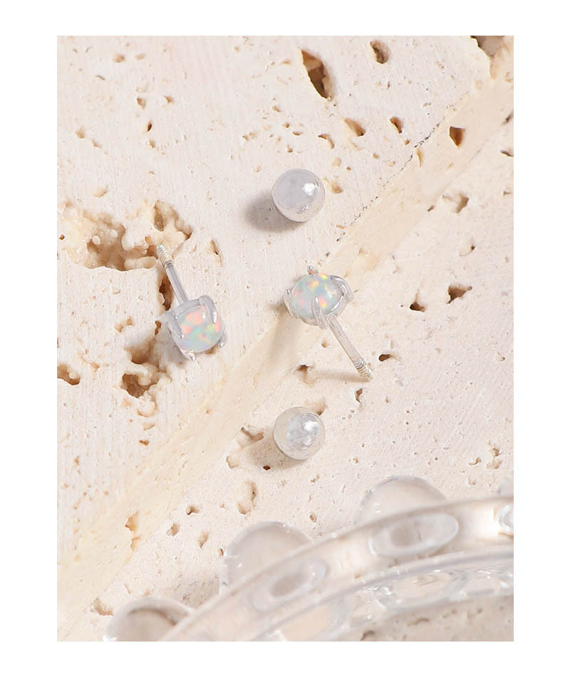 Fashion Geometric Sterling Silver Plating Zircon Ear Studs 1 Pair