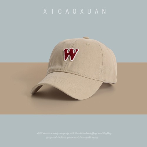 W letter deep top wide hat baseball hat for women with spring style plus a burgundy head circumference burgundy baseball cap showing small soft top for men