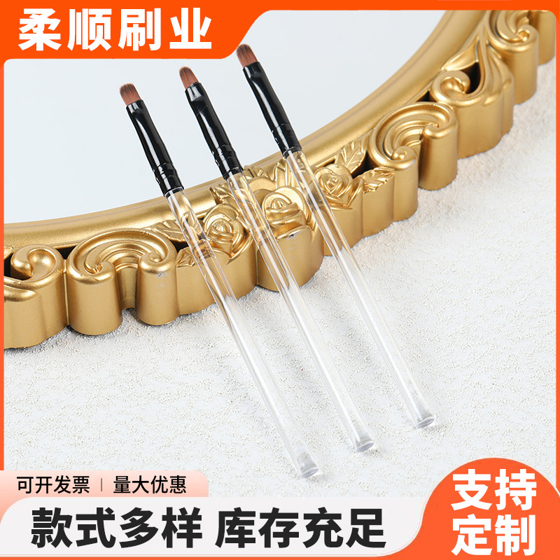 Brush para sombra de ojos de pelo de nailon, caja de polvo, caja de polvo, caja de polvo, cepillo para sombra de ojos, accesorios de maquillaje, cepillo, cepillo de maquillaje pequeño