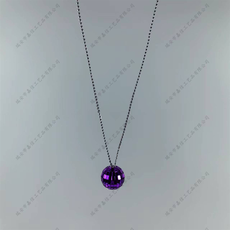 Collar tipo bola de discoteca con efecto láser colorido, decoración colgante para fiestas o Navidad