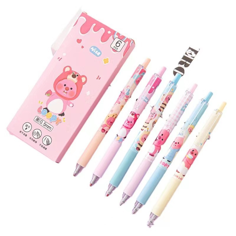 Cute Little Beaver prensa pluma de gel ins pincel de alto aspecto pregunta pluma 0.5ST recarga de secado rápido para niñas Examen de aprendizaje