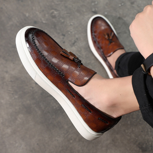 Doudou shoes men's  new summer breathable loafers slip-on lazy shoes Korean version versatile slip-on casual shoes