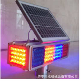 太阳能交通灯 双面四闪道路施工灯 太阳能LED频闪灯 图片