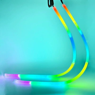 New car LED headlights with start-up scanning daytime running lights, app-controlled color-changing light guide, dual-color sequential flowing lights, and turn signal function (Gündüz işıqları) - 30cm-one-for-two-high-brightness-color-changing-light-guide-lamp-appsteering