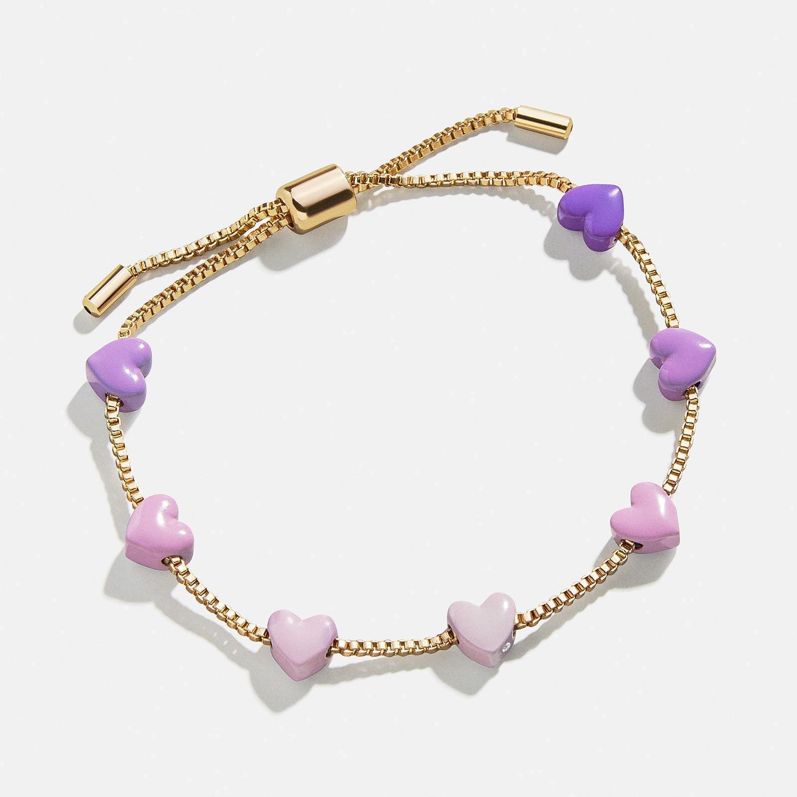Pulsera con corazón degradado para mujer chapada en oro moda_voghion.com