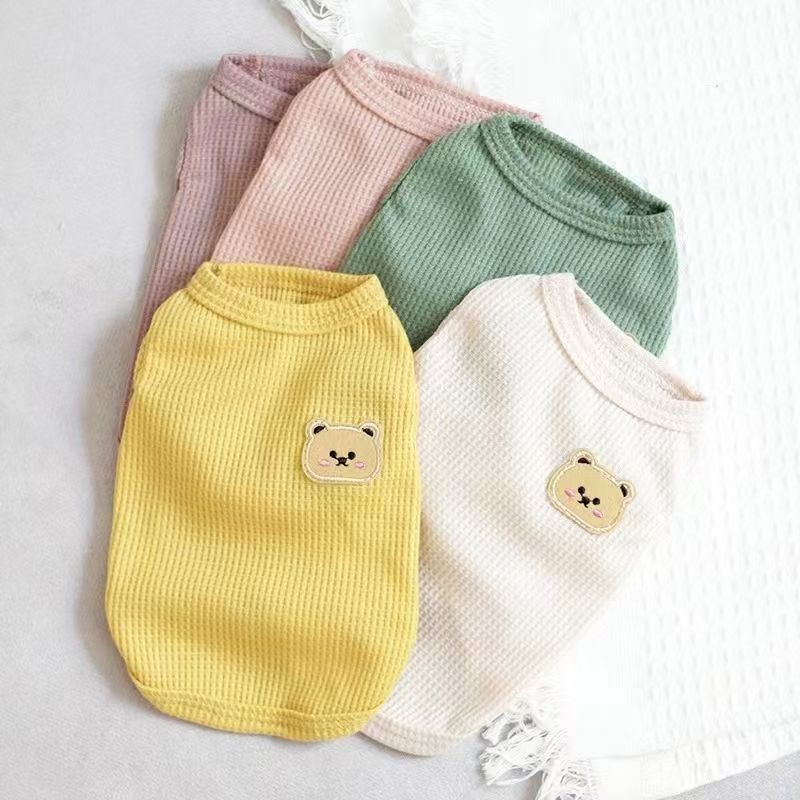 猫服薄いワッフルベスト子猫春と夏の服ペット服小型犬テディ|undefined