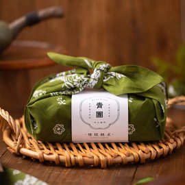 艾草青团包装盒烘焙手工清明果团子礼盒裹布方巾打包礼品盒空