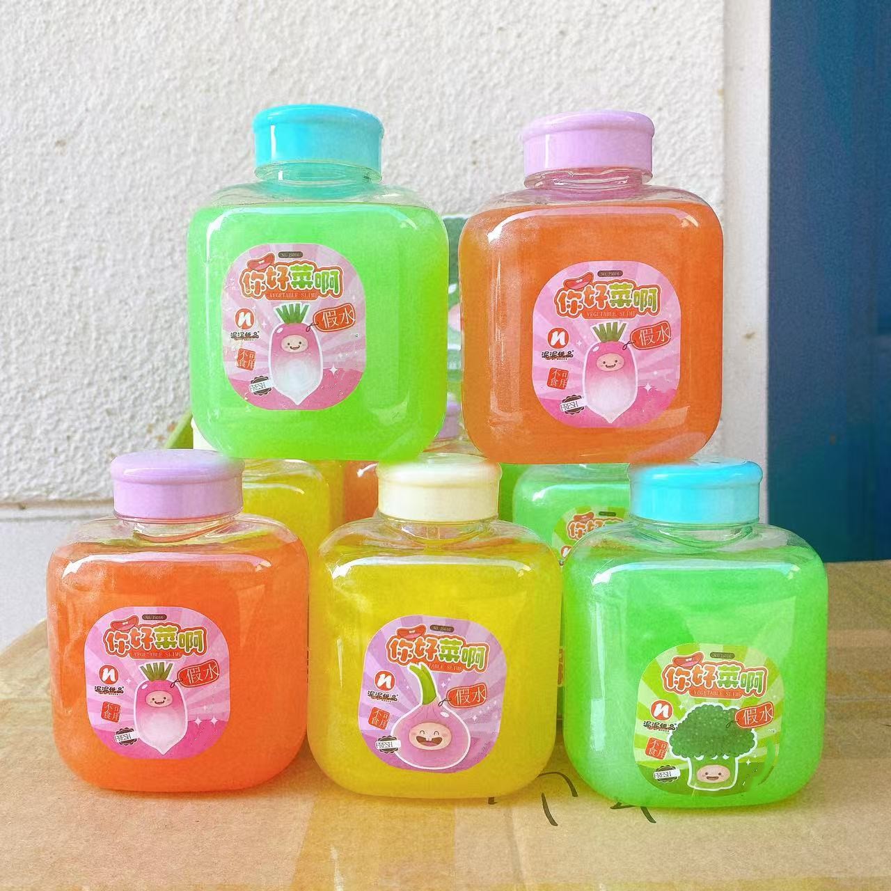 Pegamento espumoso agua falsa perla descompresión colorida abrazo leche juguete para niños limo arenas movedizas barro fluido descompresión de dibujos animados