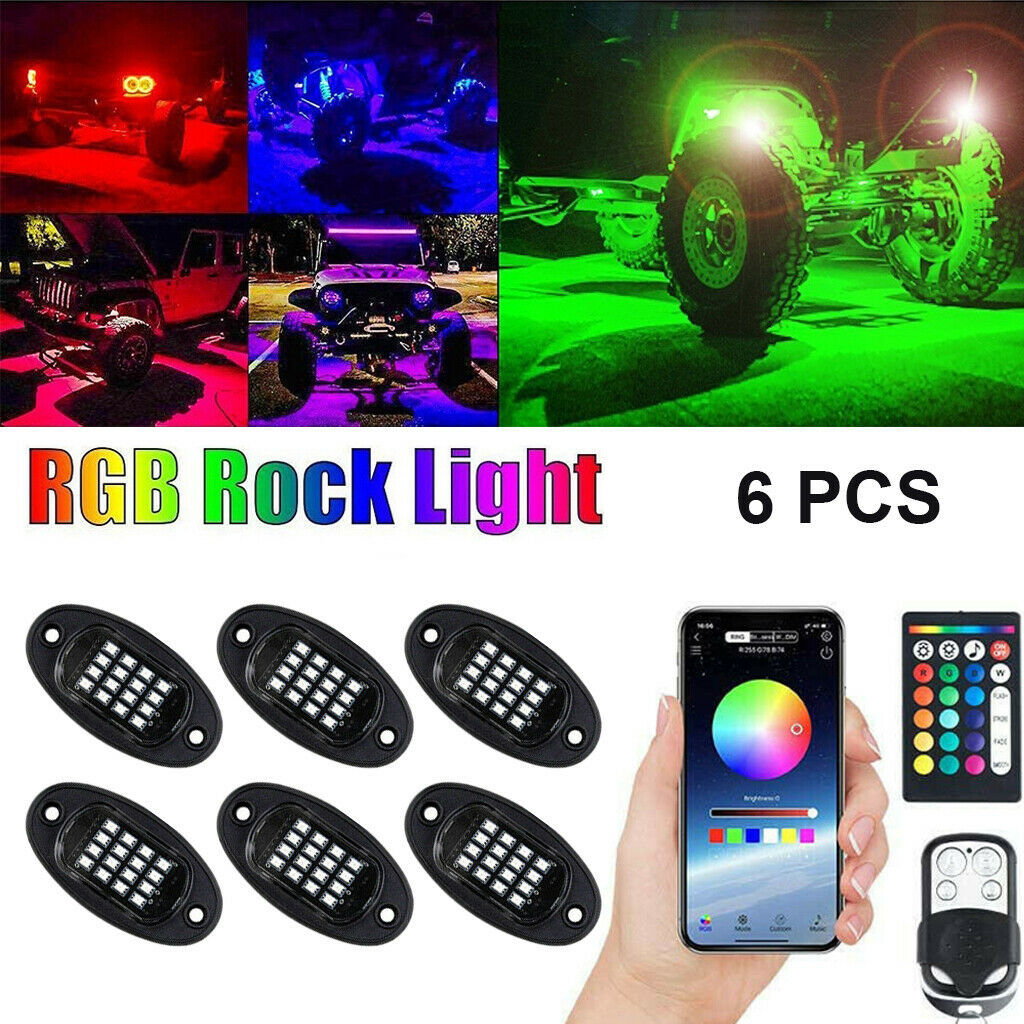 Motorcycle LED Decorative Light One-Roll Six RGB Motorcycle LED Decorative Light Rock Light Off-Road / APP Control Light