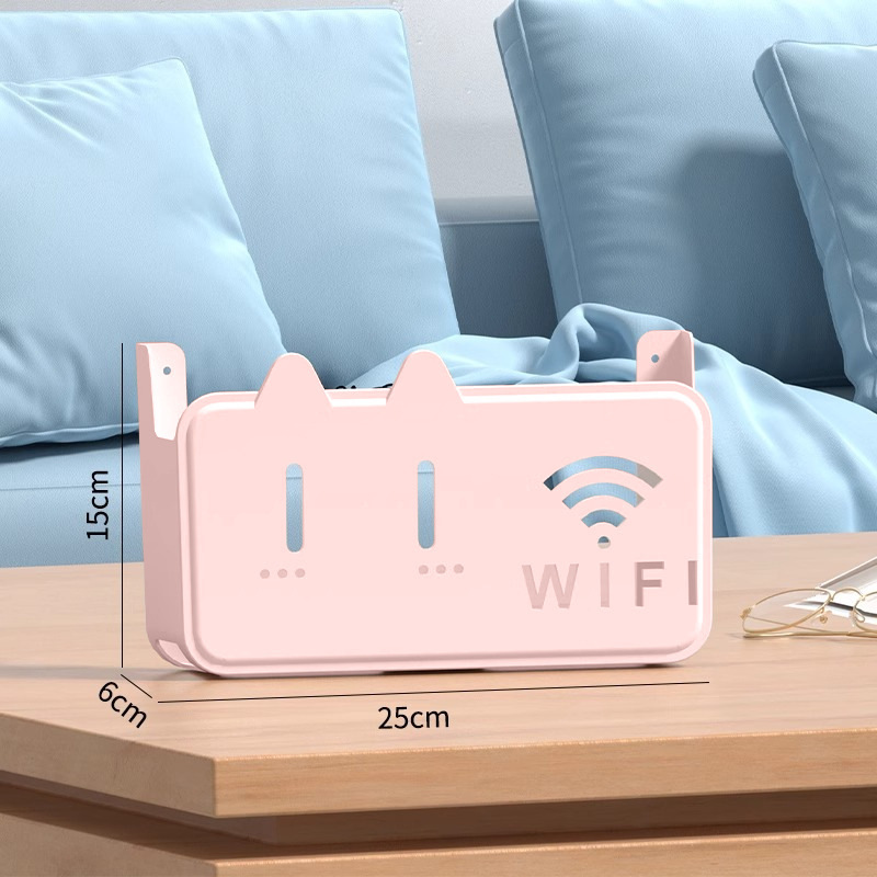 壁式收纳盒无线wifi电视机顶盒路由器置物架免打孔收纳盒子壁挂式|undefined