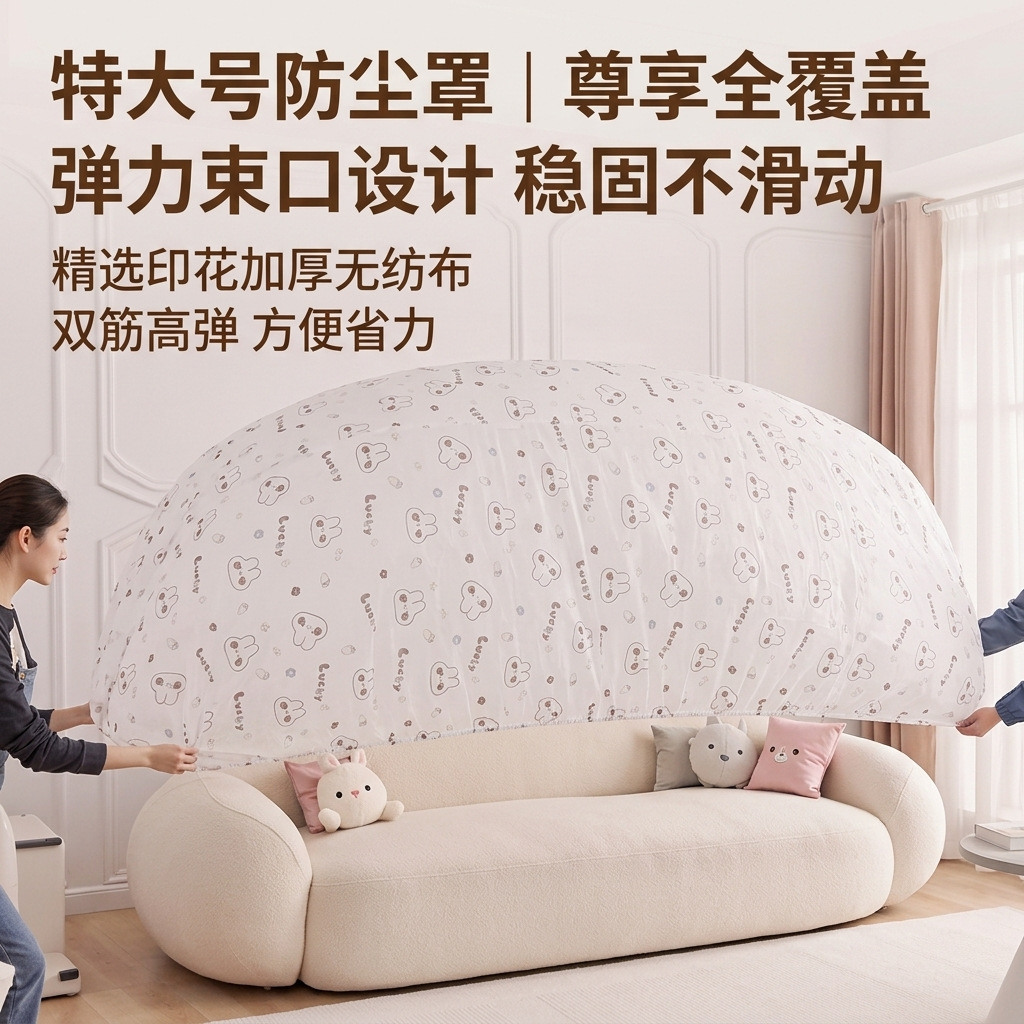 一次性防尘罩全包大开口沙发松紧束口家用家具防尘隔脏无纺布床罩