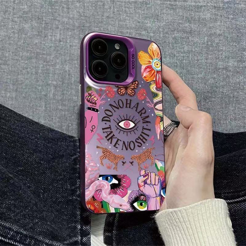 Color Silver Shell-Purple-Leopard Charm Eye