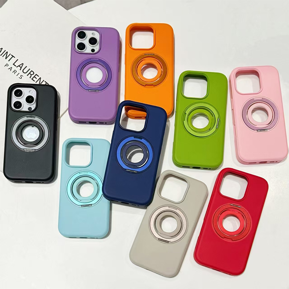 Suitable for iPhone 17 Pro Max Apple Magnetic Phone Case Two-In-One Invisible Ring Stand with Missing Logo Support