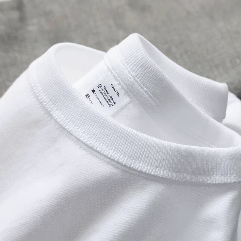 Carbon sanding long sleeve T-shirt men's autumn and winter wear 290g heavy cotton white bottoming padded jacket women