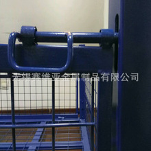 金属网格料箱折叠式移动物流重型仓储笼堆垛料箱铁皮周转箱