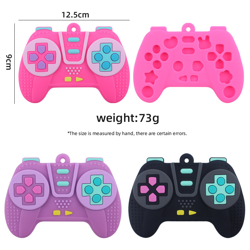 Nuevo bebé suministros de dibujos animados juego mango mordedor bebé creativo silicona mordedura pegamento teether palo juguete