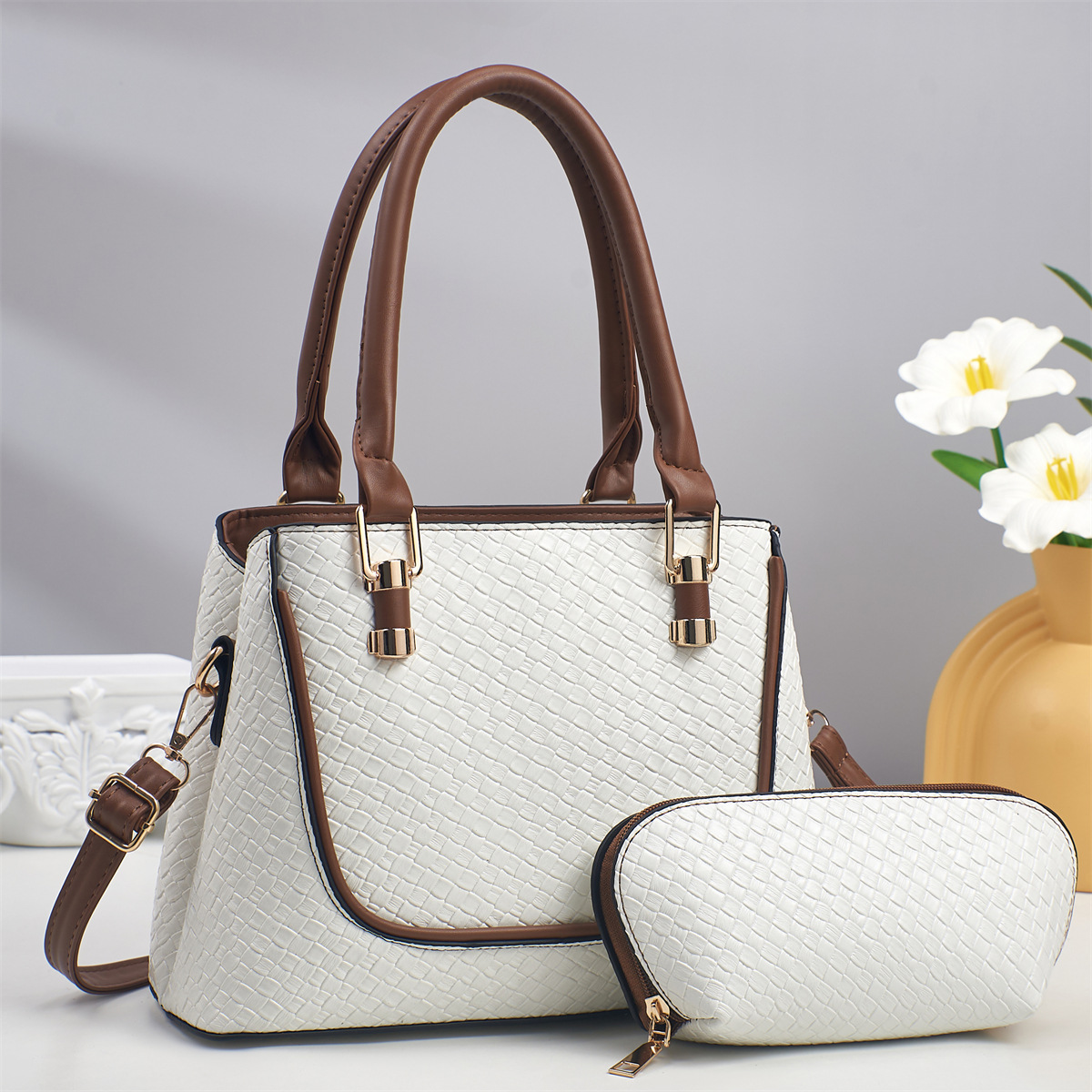 Bolsos de mujer Bolsos de moda con patrón tejido 2025 nuevos bolsos de mujer de gran capacidad de moda Bolsos bandolera de todo fósforo