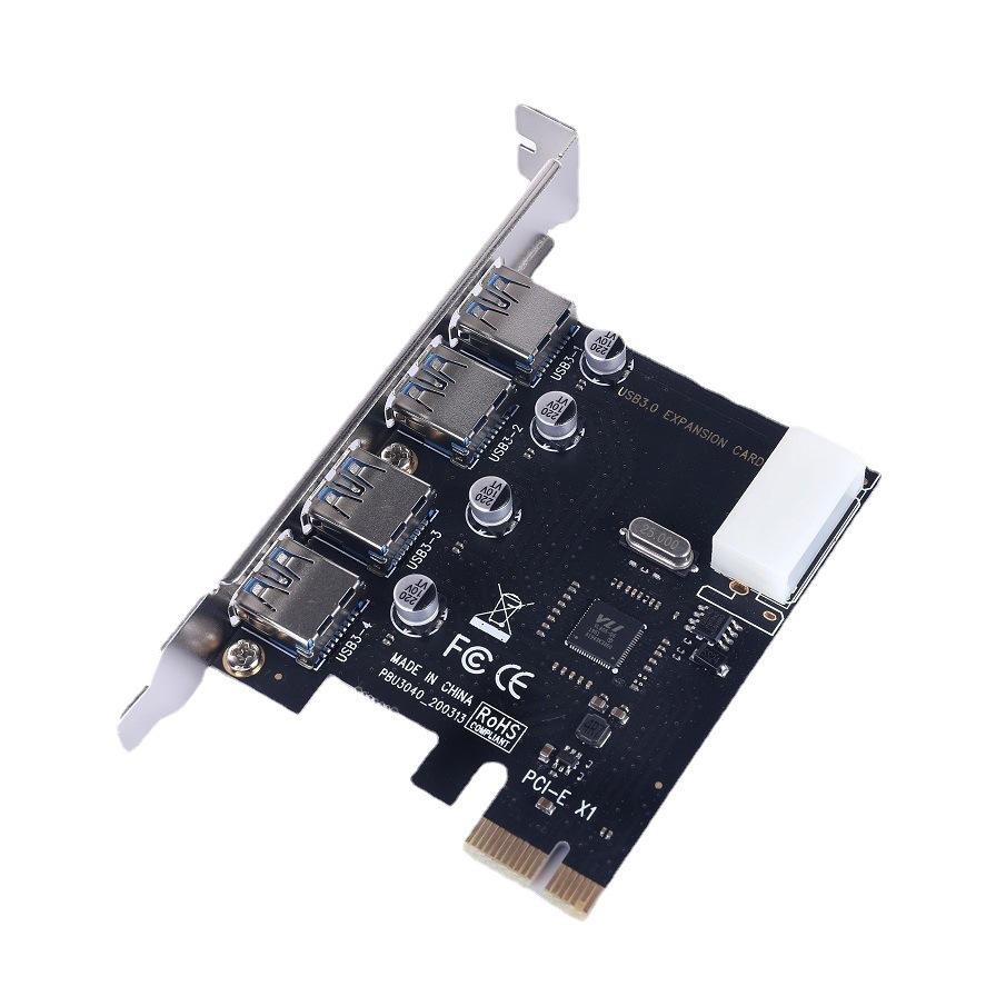 工厂供应3.0 PCI-E转USB转接卡 内置台式机扩展卡 4口高速3.0USB