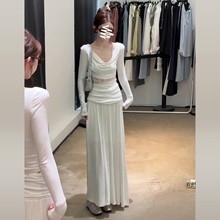 法式性感白色蕾丝连衣裙子女2025早秋季新款御姐穿搭两件套长裙