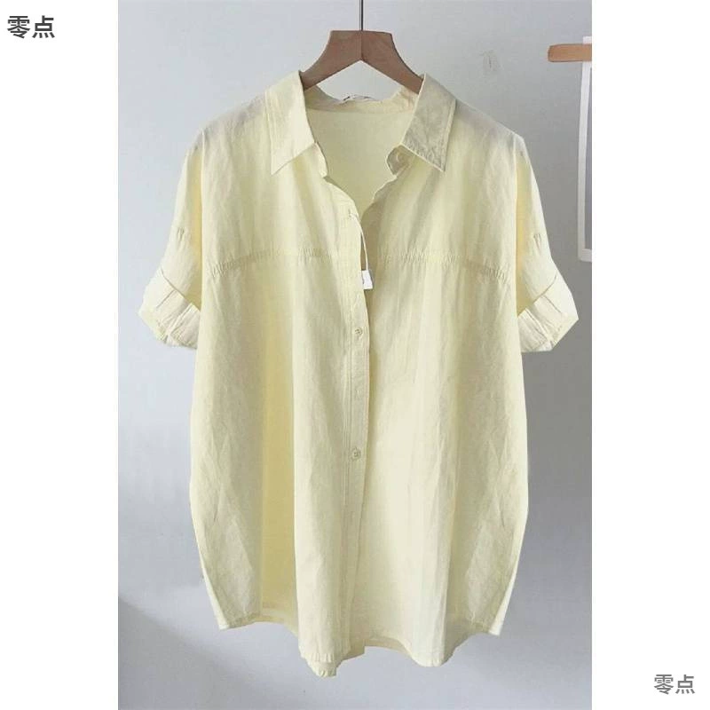 Очень большой размер 150kg европейская рубашка с короткими рукавами женская летняя свободная повседневная рубашка в ленивом стиле, закрывающая живот