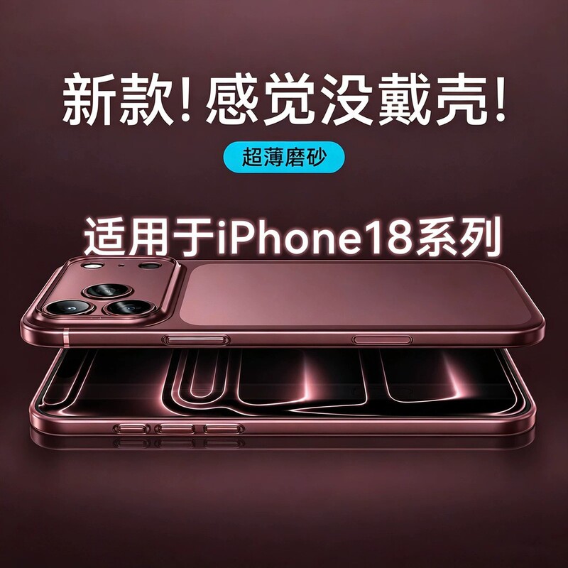 Suitable for iPhone 18 Pro, ultra-thin transparent case, 18 Pro Max matte finish, 17 series full-coverage, drop-resistant soft case