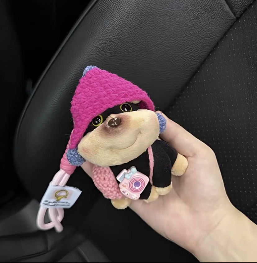Bolsa de perrito de abeja colgante de coche muñeca de peluche lindo llavero joyería niña pareja regalo