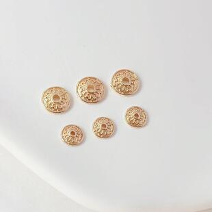 14K����ɫС�r�ջ���ƽƬ����朾��K�ֹ�DIY���y�����Ʒ���