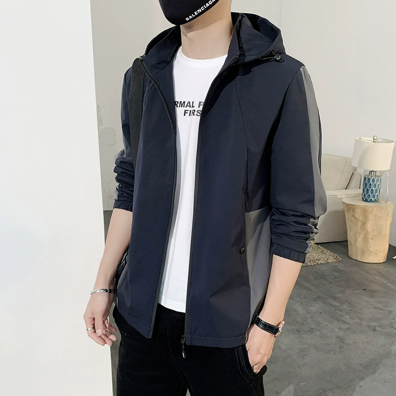 Куртка Мужская 2023 Весна Новая мужская повседневная куртка модный бренд простой спортивный топ мужская куртка с капюшоном для мужчин