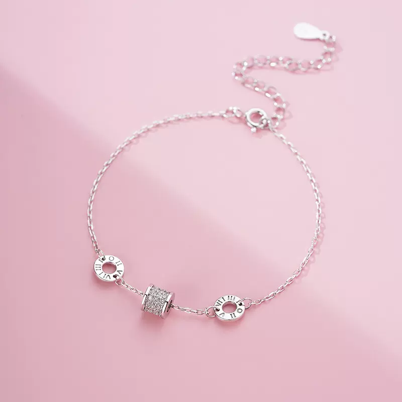 阿宝S999足银幸运小蛮腰手链女气质简约转运新款小众设计手饰代发