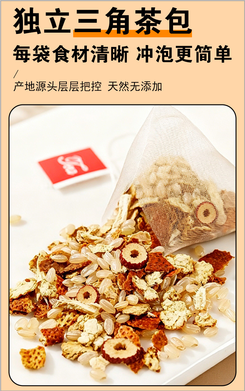 Chen Pi Jiang Mi Cha (Tangerine Peel, Ginger & Roasted Rice Tea) — 15 Triangle Tea Bags quality and texture