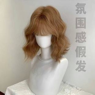 Fake-haired women's meat floss dumplings daily short curly hair wool roll lolita cute online red natural women's full head cover