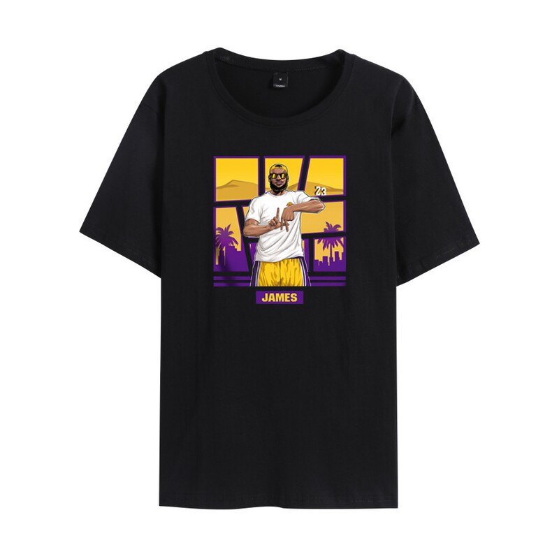 Cross-Border JAMES basketball commemorative printing loose large size short sleeve men a generation of wholesale