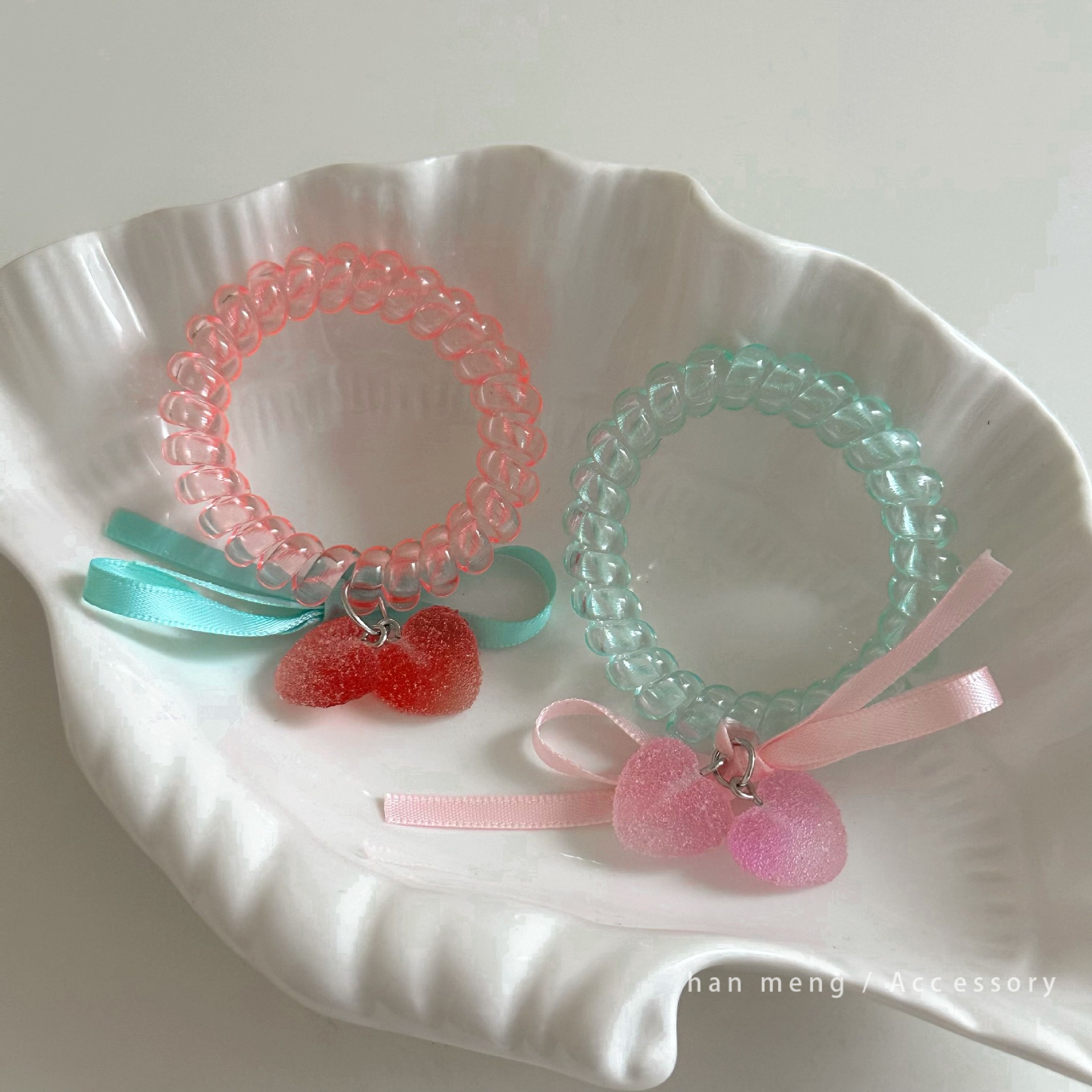 Cute and Fresh Bow Phone Cord Girl Hair Band Bracelet Seamless Rubber Band Headband Sweet High Elastic Hair Accessories